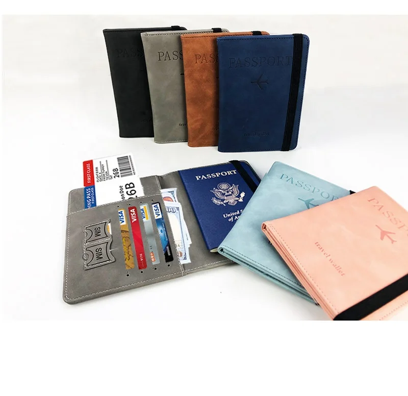 PU maternity passport cover rfid passport holder With Elastic band faux leather passport cover