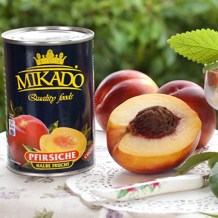 Premium Newly Produced Syrup Fruit Canned Fresh Peaches 425g/820g/3000g Sweet Flavor with Water Preservation Process
