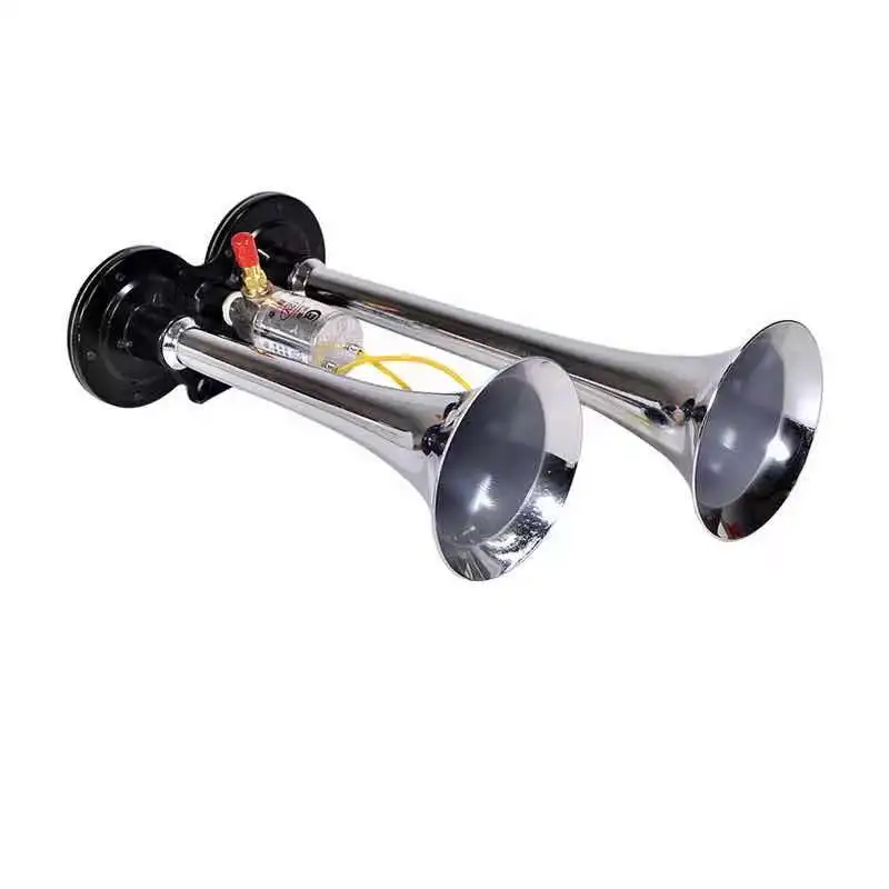 Super Loud Air Horn Dual Trumpet Truck 12V24V Train Truck Car Kit Compressor 150Db