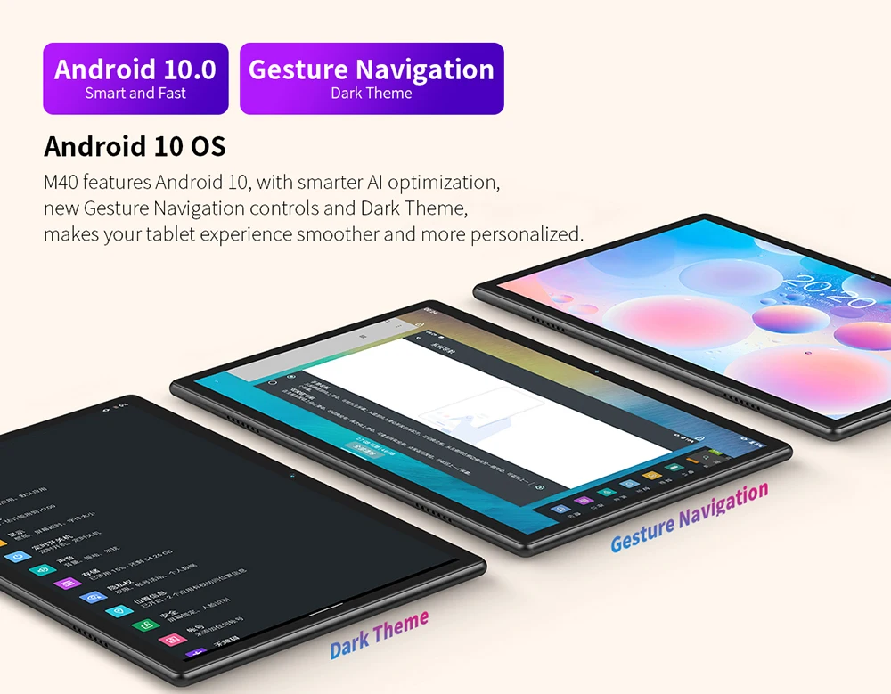 Teclast M40 10.1' Tablet 1920x1200 4G Network UNISOC T618 Octa Core 6GB RAM 128GB ROM Tablets PC Android 10 Dual Wifi Type-C