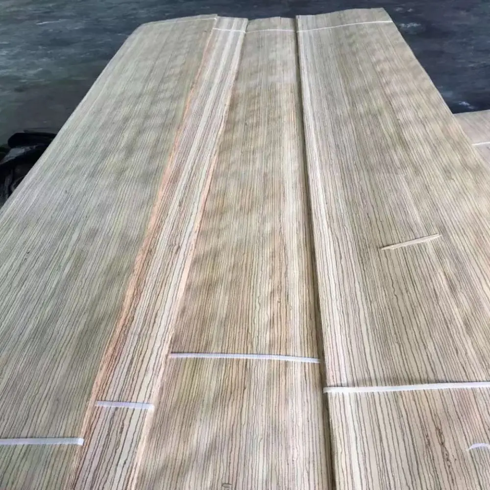 Factory 360-3600MM 0.4 Thickness Natural Africa Zebra Wood Face Veneered Plywood & Other Board For Door & Decoration