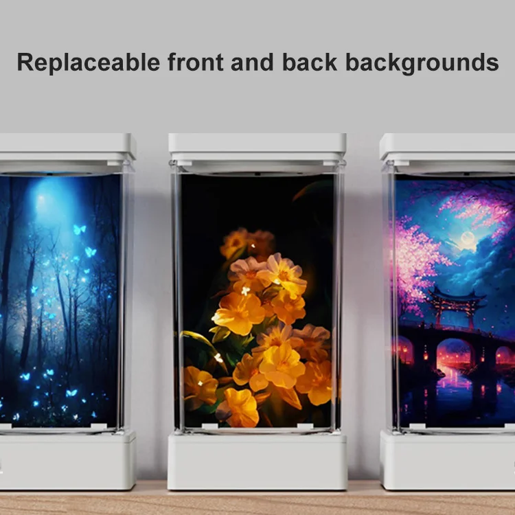 Aquarium Fish Tank LED 8 Light Colors USB Switch Replaceable Background Home Office Artificial Aquatic Plant Desk Table Fishbowl
