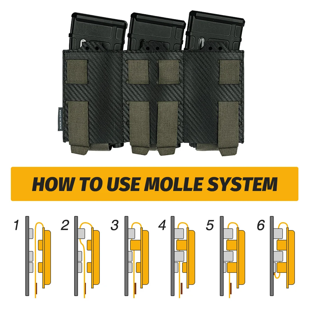IDOGEAR 500D Nylon Carbon fiber Mag Pouch Ranger Green  Molle Tactical M4 Magazine Pouch for 5.56mm Mags