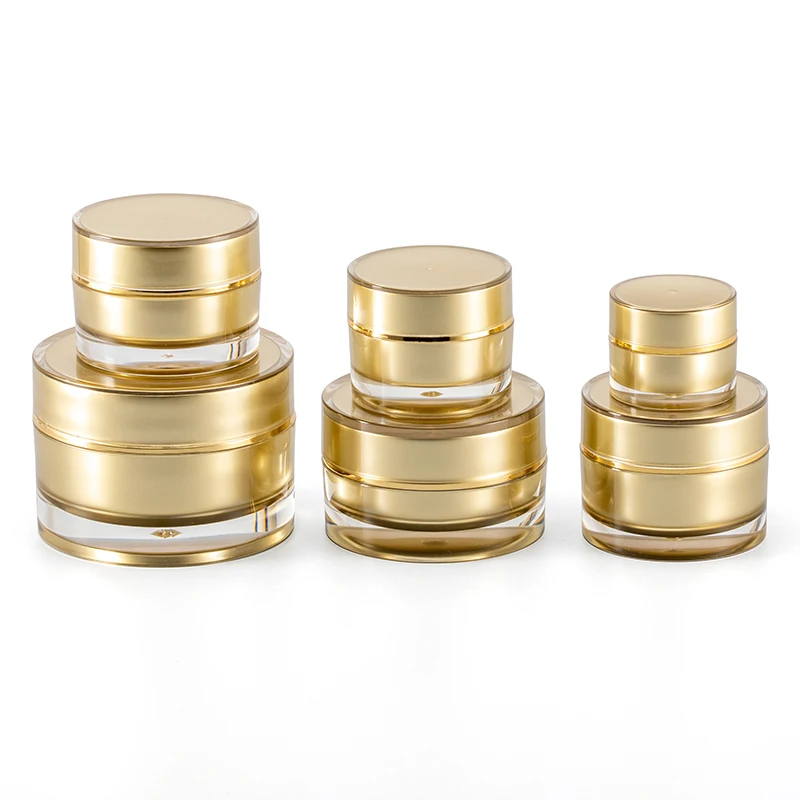 5g 10g 15g 20g 30g 50g golden multi-size acrylic cosmetic packaging container plastic empty cream jar