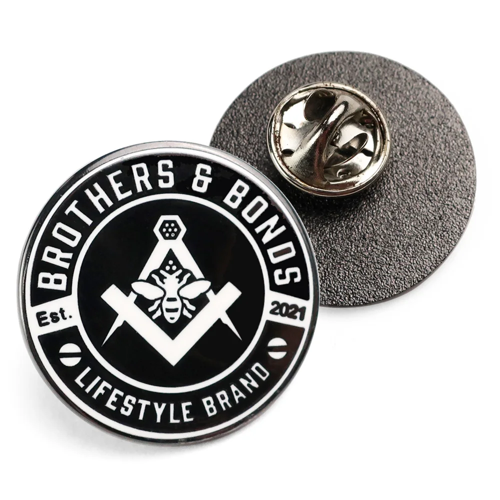 Custom made personalized metal enamel masonic Lapel Pin