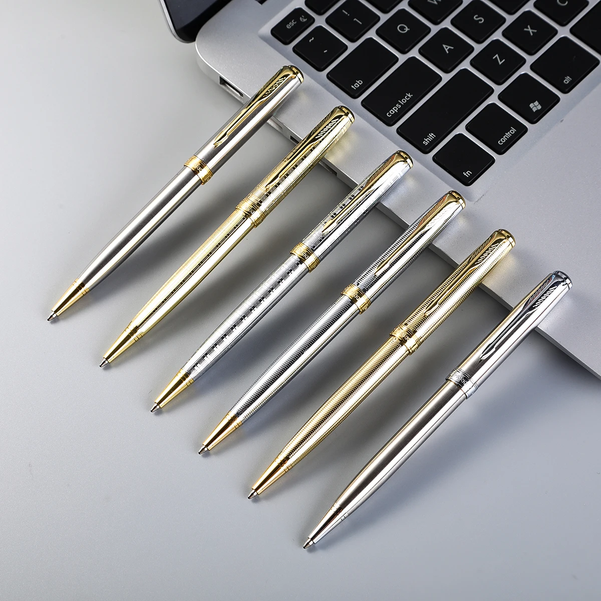 GemFully suppliers luxury business stainless steel ballpoint pen promotional pen with customizable logo