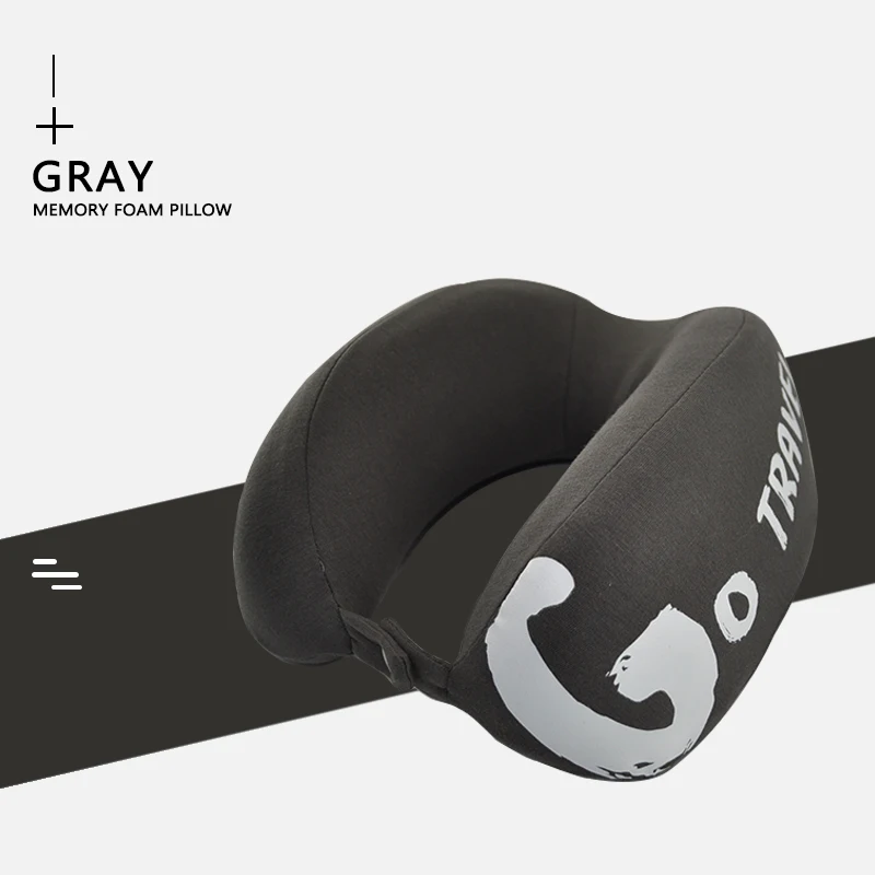 U-образная надувная подушка для путешествий удобная шеи с эффектом памяти