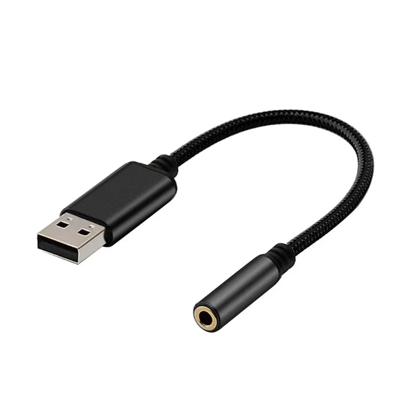 2 In 1 USB to 3.5mm Audio Cable USB Computer AUX Headphone sound card Adapter Cable Converter for Earphones