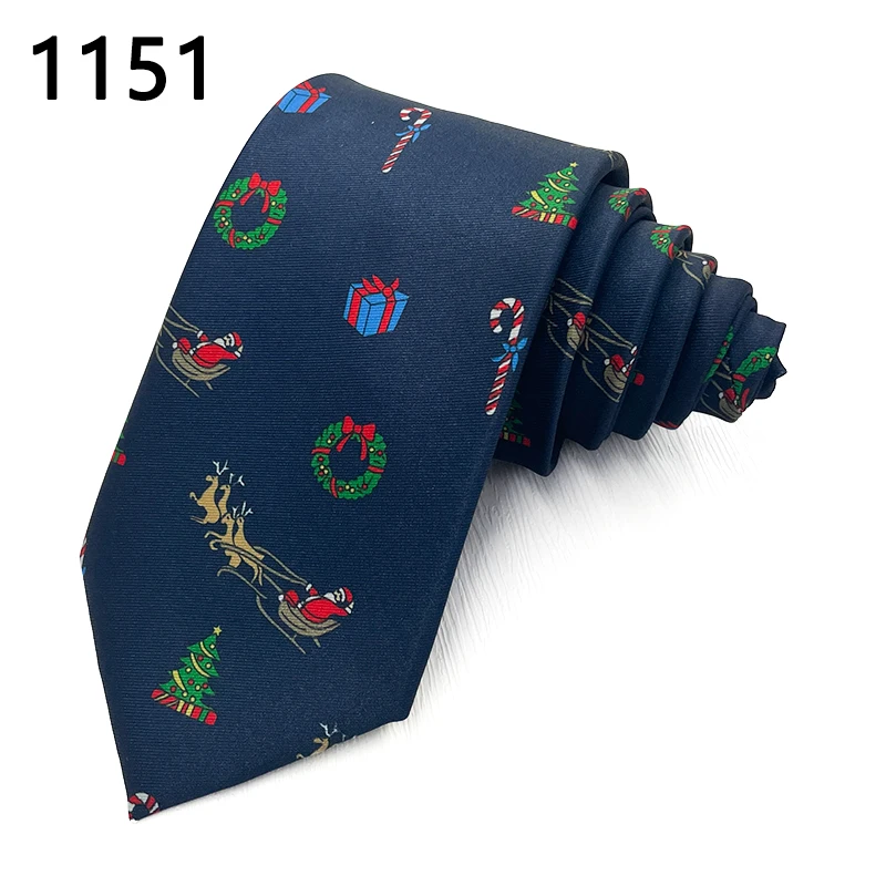 Santa Claus Christmas Garland Lively Festival Printed Mens Neckties Fashion tie Factory