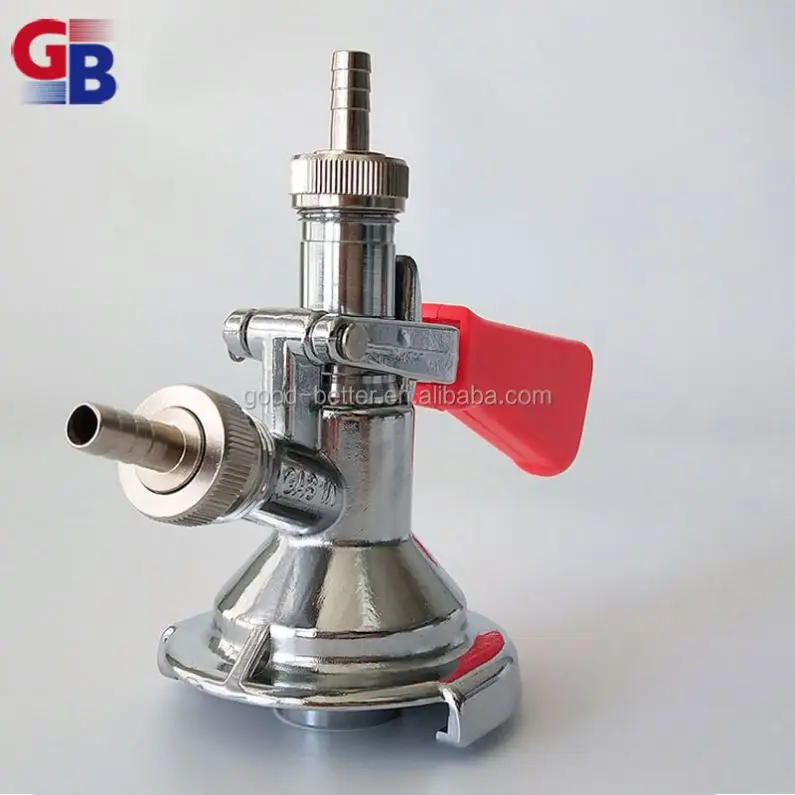 GB Hot selling Brass Shining chrome plated  A system beer keg connector with plastic handle