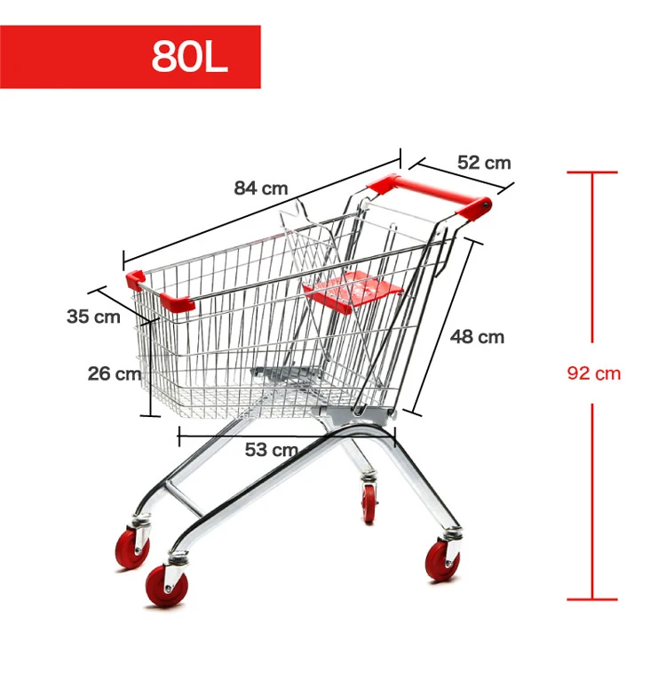 Supermarket Shopping Mall Cheap Price Metal Shopping Trolley Cart