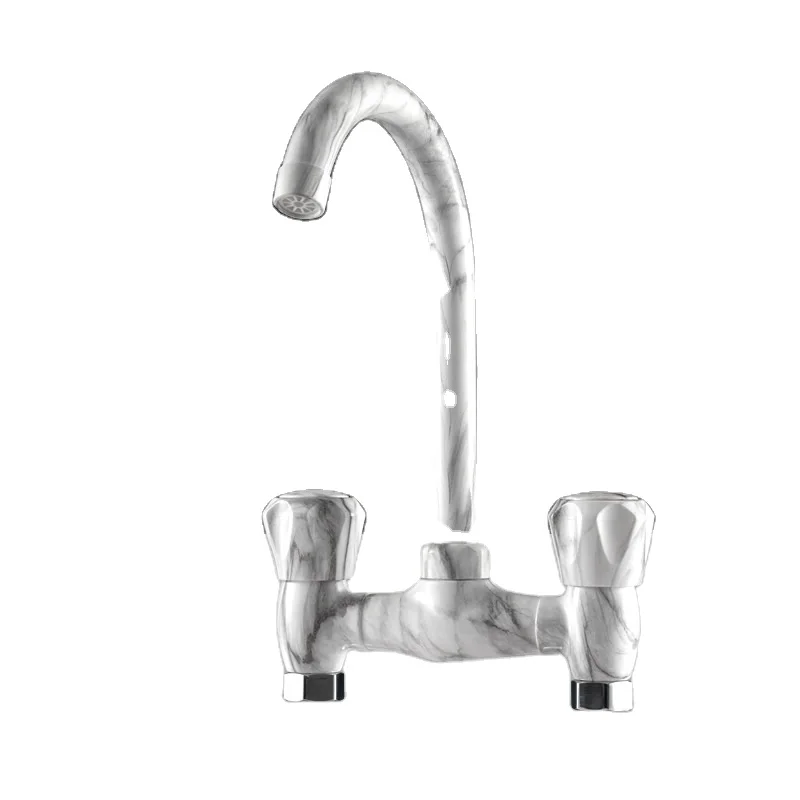 Мраморные краны из полипропилена с двойной ручкой для холодной и горячей воды современные кухни