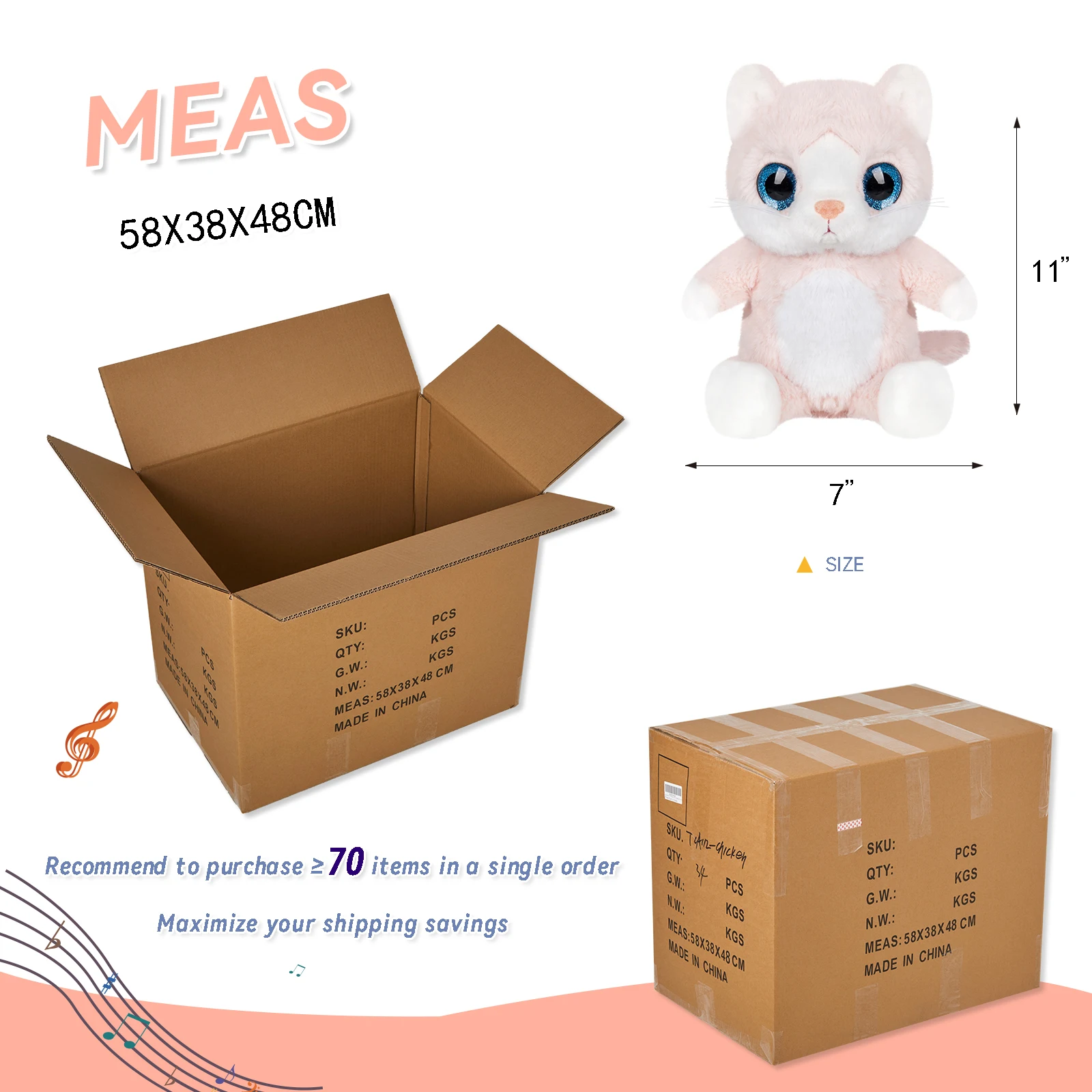 30 cm Big Eyes Kitty Cat Featured Singing glowing LED swaying dancing kids toy squish toy gifts unisex child and stress relief