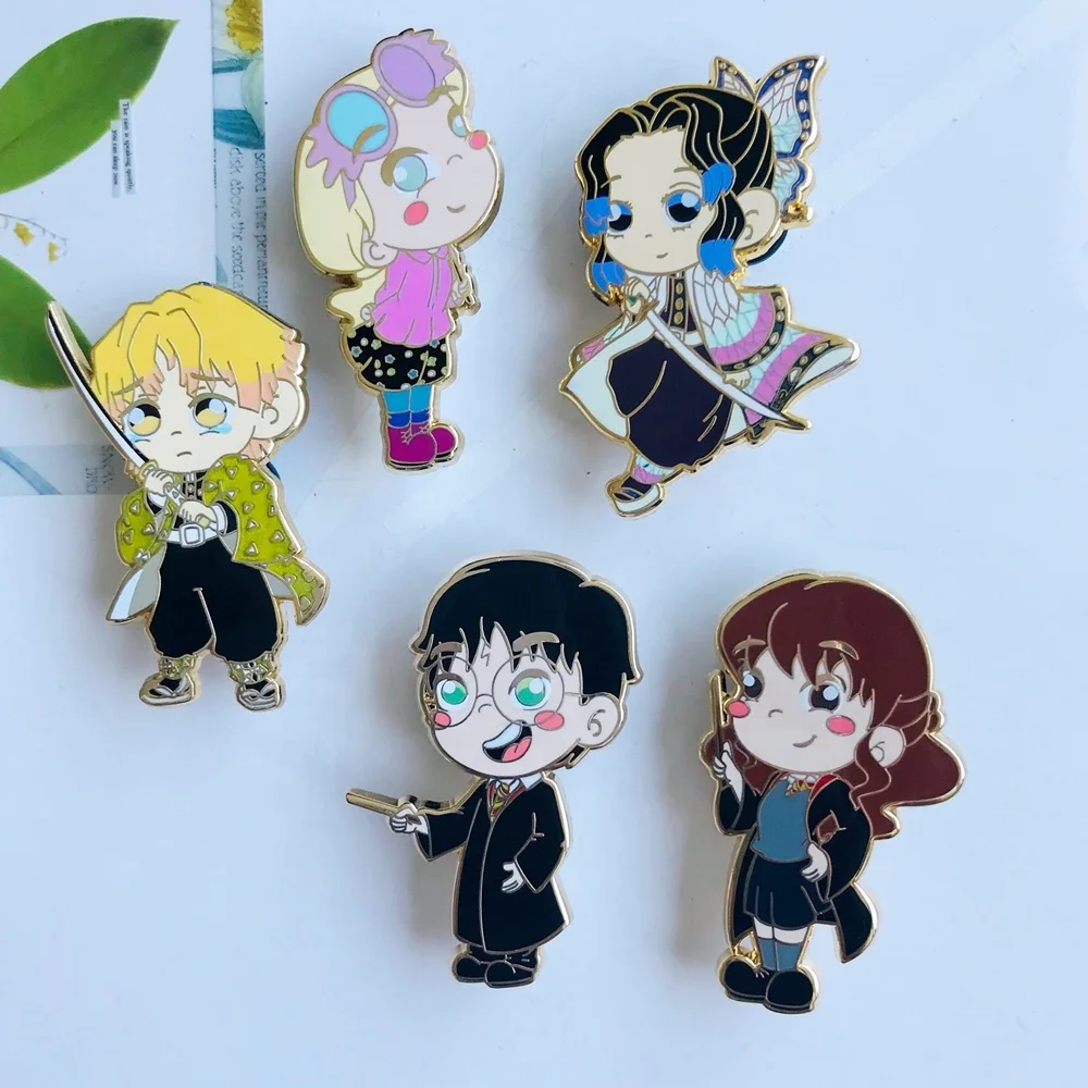 China Metal Pins Supplier Brooch Personalized Logo Hard Enamel Pin Badge Harry Souvenir Clothing Potter Custom Enamel Pins