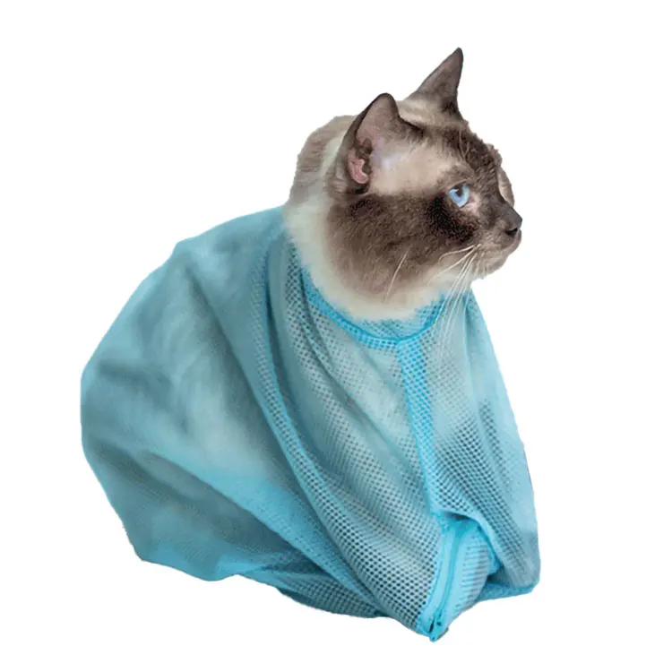 
Custom pet nail trimming bags cat washing shower mesh bag 