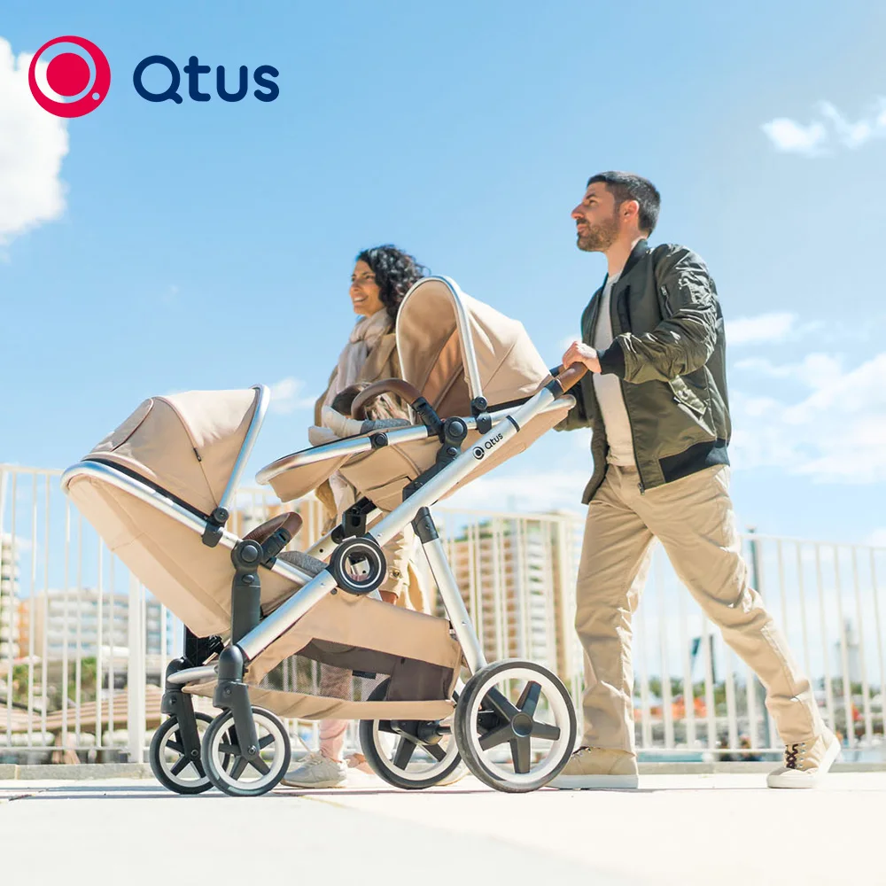 QTUS DuetPro cybex baby stroller Mono Model Poussette with one seat Full Size Pram High landscape Large basket PU Wheels OEM ODM