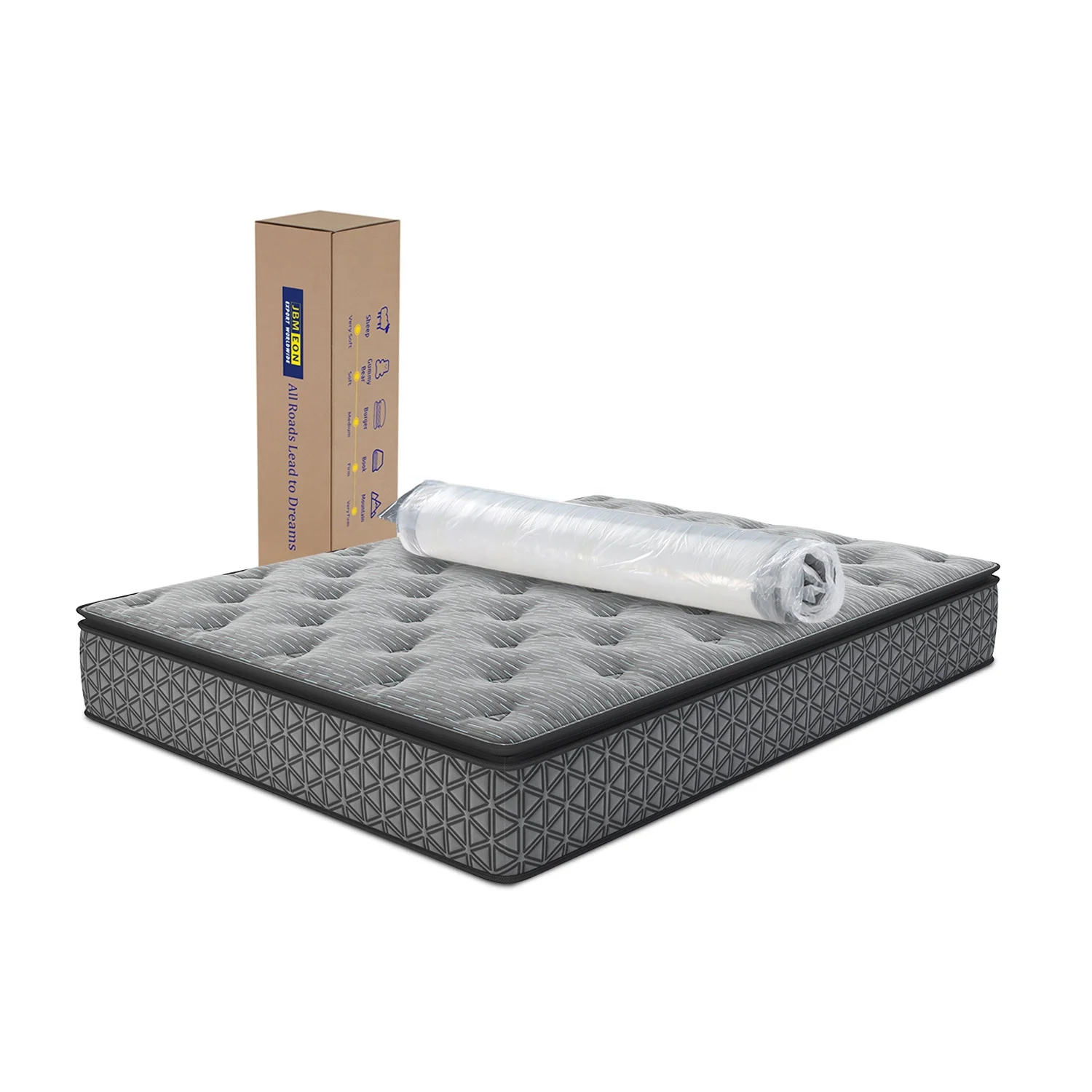 10 Inch High Density Foam Canada Mattress in a Box California King Twin Queen Size Compress Spring Mattress