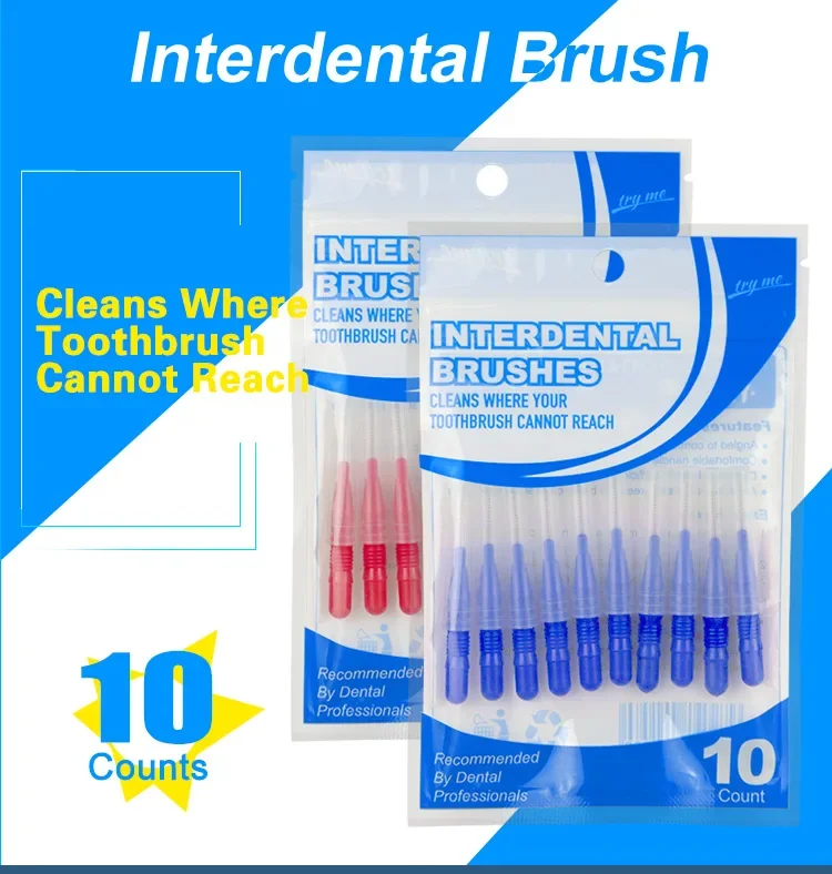 Private Label Soft Bristle Toothpicks I Shape Plastic Tooth Pick Dental Floss Interdental Brush