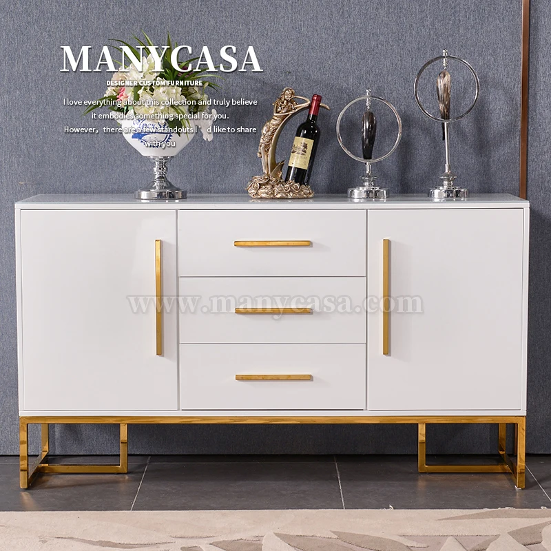 Modern simple light luxury side cabinet wine storage  and  living room wall household tea cabinet