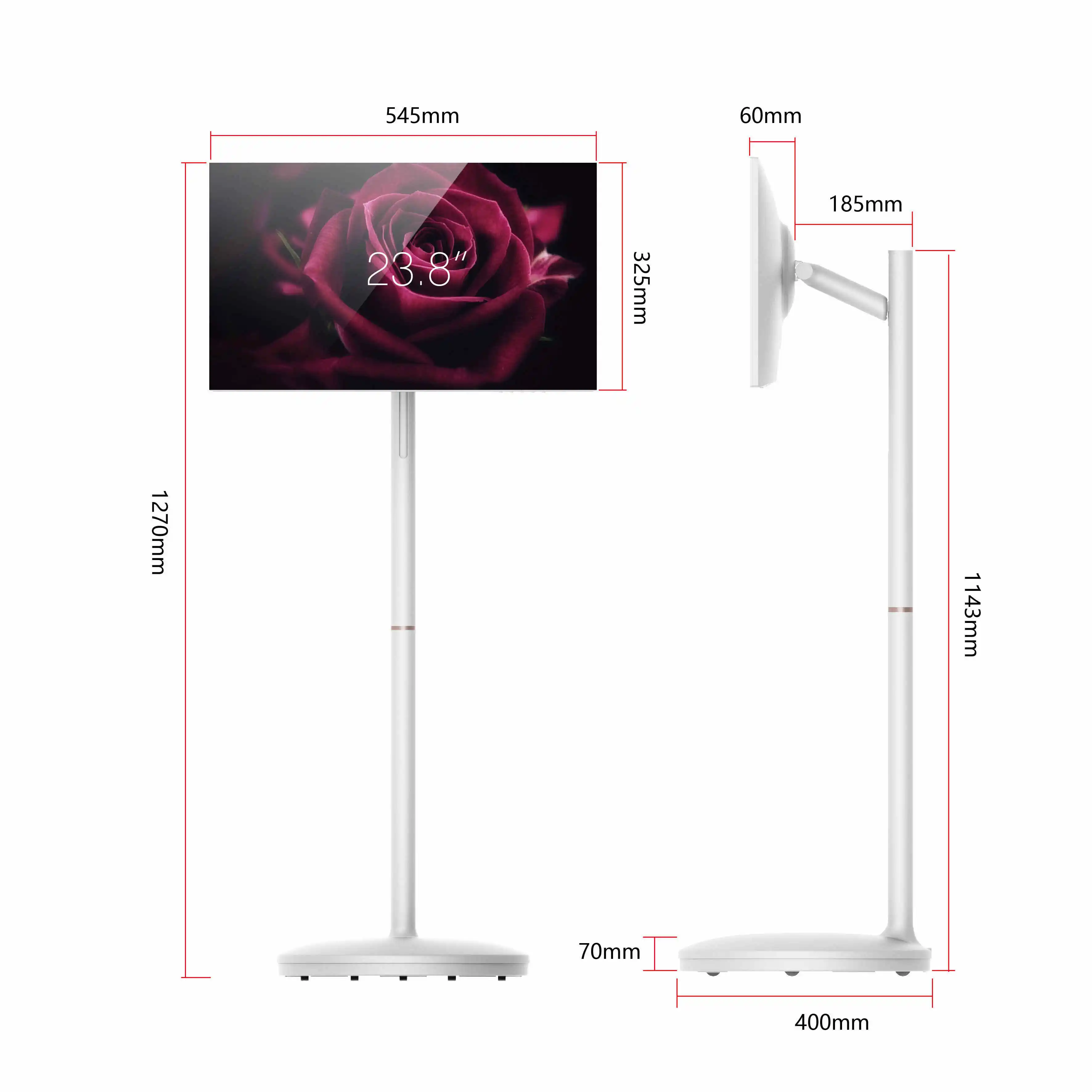 High Quality Rotatable Android Living Room Smart Touch Screen TV Free Standing Smart Portable TV With Rechargeable Battery