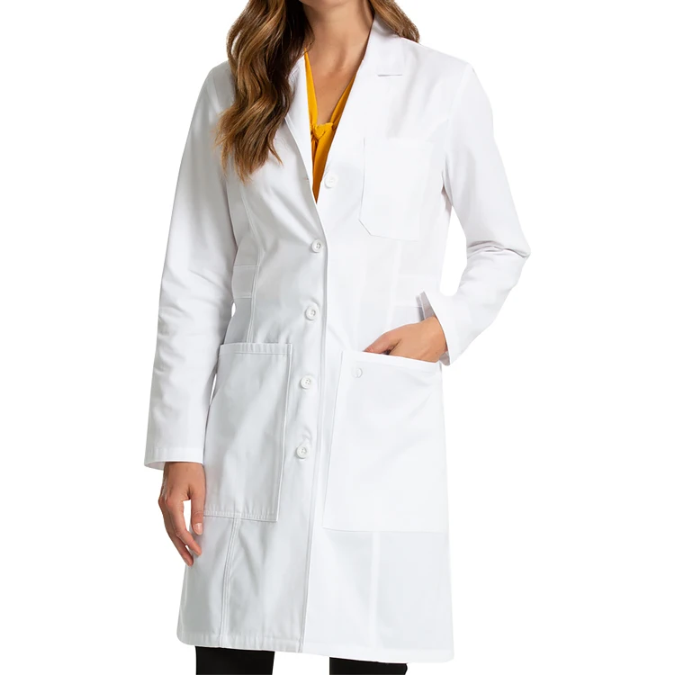 High Quality Wholesale Comfortable Long Sleeve Scrub Uniform Doctor White Lab Coat for Women