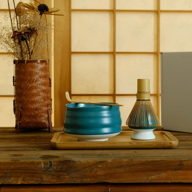 Customized Ceremonial Pink Tea whisk Matcha Set White Matcha Set Box