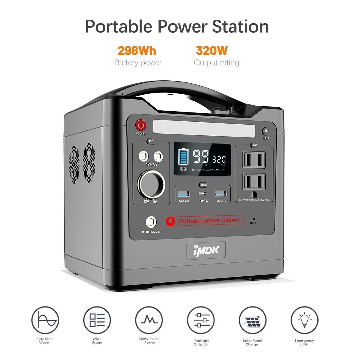 Портативное зарядное устройство на солнечной батарее для кемпинга, дома и улицы