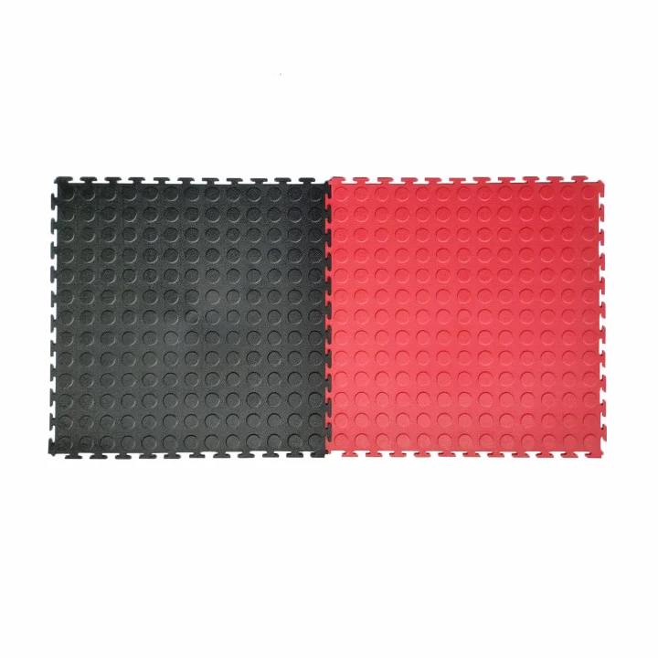
Garage Floor 18 x 18 inch Square Plastic Coin Top Interlocking Floor Tiles for Home Gym 