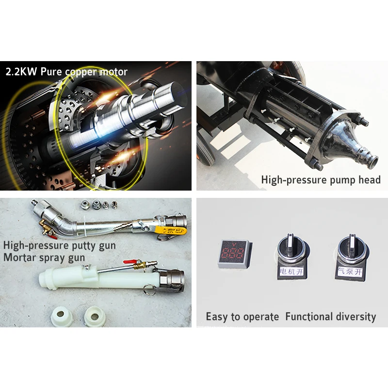 Mortar Spray Machines Rendering Machines 150m2/h Concrete Sprayer Machine on Floor