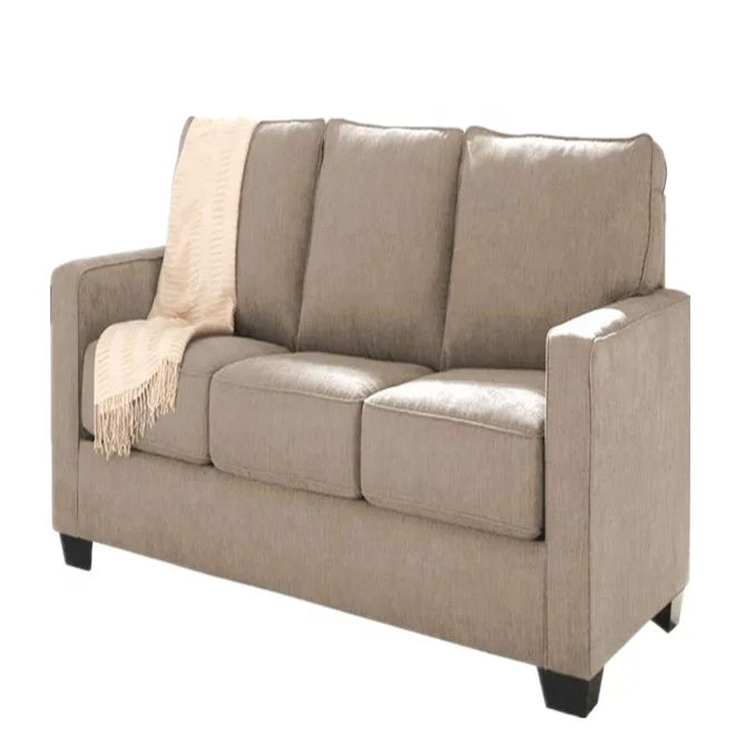 French hot selling solid wood foot linen fabric cushion three-person sleeper sofa, comfortable living sofa
