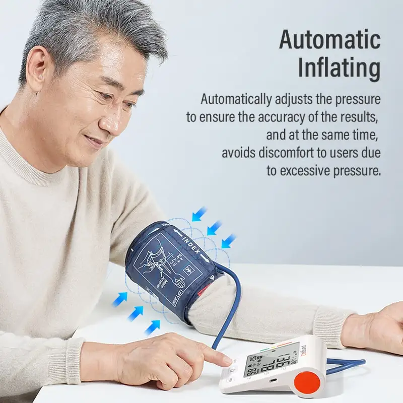 Portable smart arm cuff sphygmomanometer bp machine digital blood pressure monitor apparatus