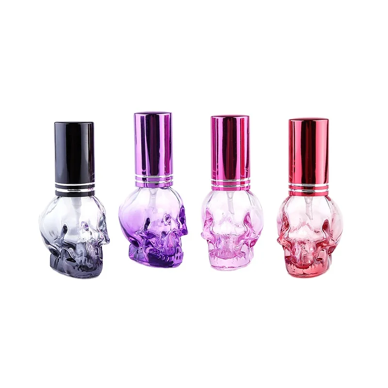 custom 8ML Glass Perfume Bottle Portable Skull Shape Empty Perfume Bottle Small Travel Containers