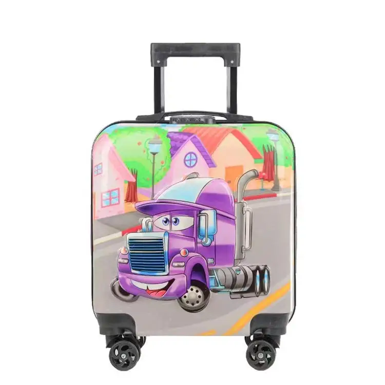 New Arrival 18 Inch Abs Travel Luggage Cartoon Suitcase For Kid Universal Wheel Trolley Case With Different Patterns