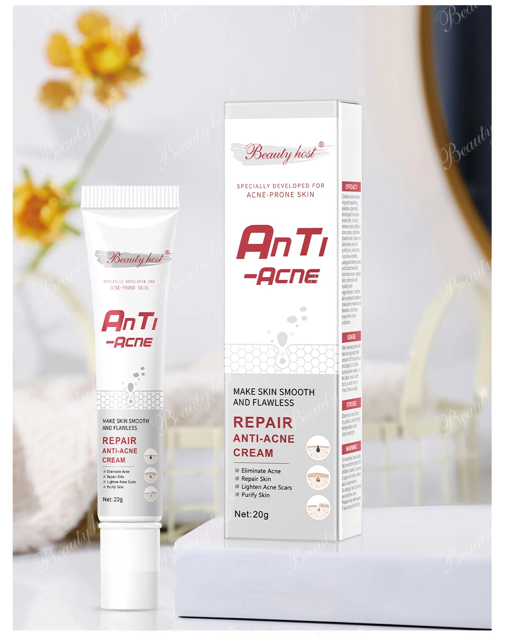 Acne Solution Face Cream Pure Repairing Soothing Acne Scar Removal No Side Effect Moisturizer Glowing Pimple Dark Spot Treatment