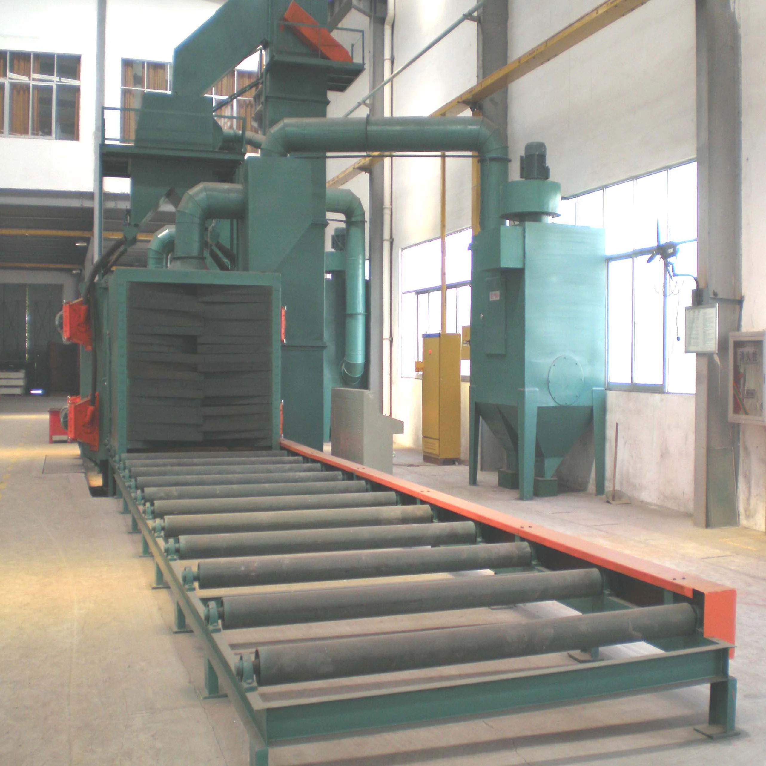 
steel plate, H beam shot blasting machine 