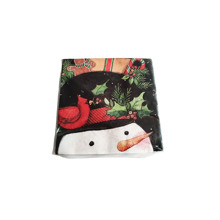 1/6 Fold Good Quality Printed Gold Foiled Personalized Elegant Cocktail Paper Napkins