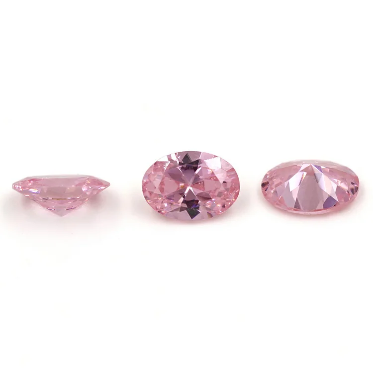 Hot Selling 4x3mm-14x10mm Pink CZ Stone Oval Shape Cubic Zirconia