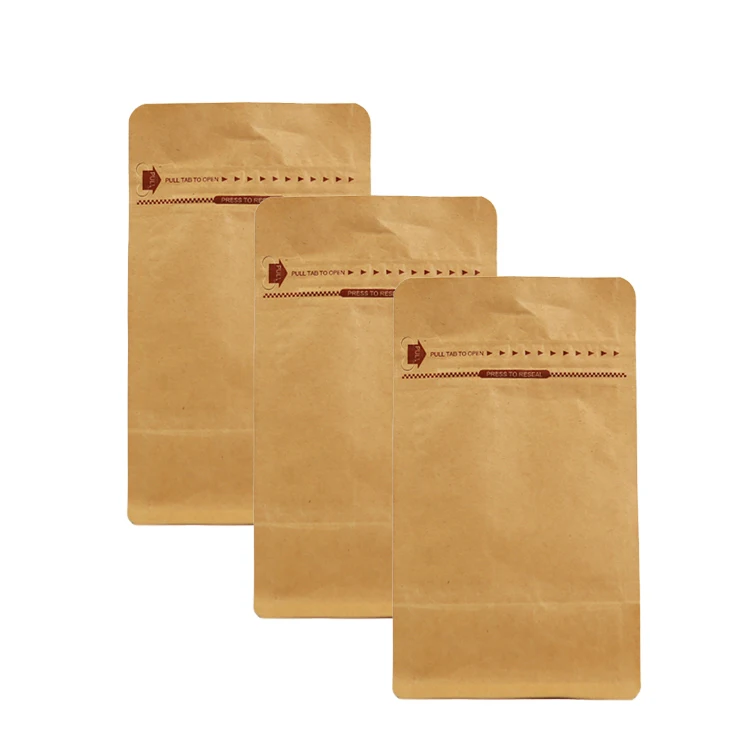 Custom Logo Packaging Bottom Side Bag Coffee Packaging Bag coffee Packaging Bean Kraft Paper Pouch With Zipper
