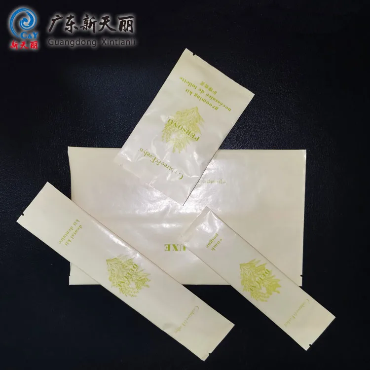recyclable pouch hotel supplies biodegradable laminating pouches white paper sachet packaging Kraft paper pouch