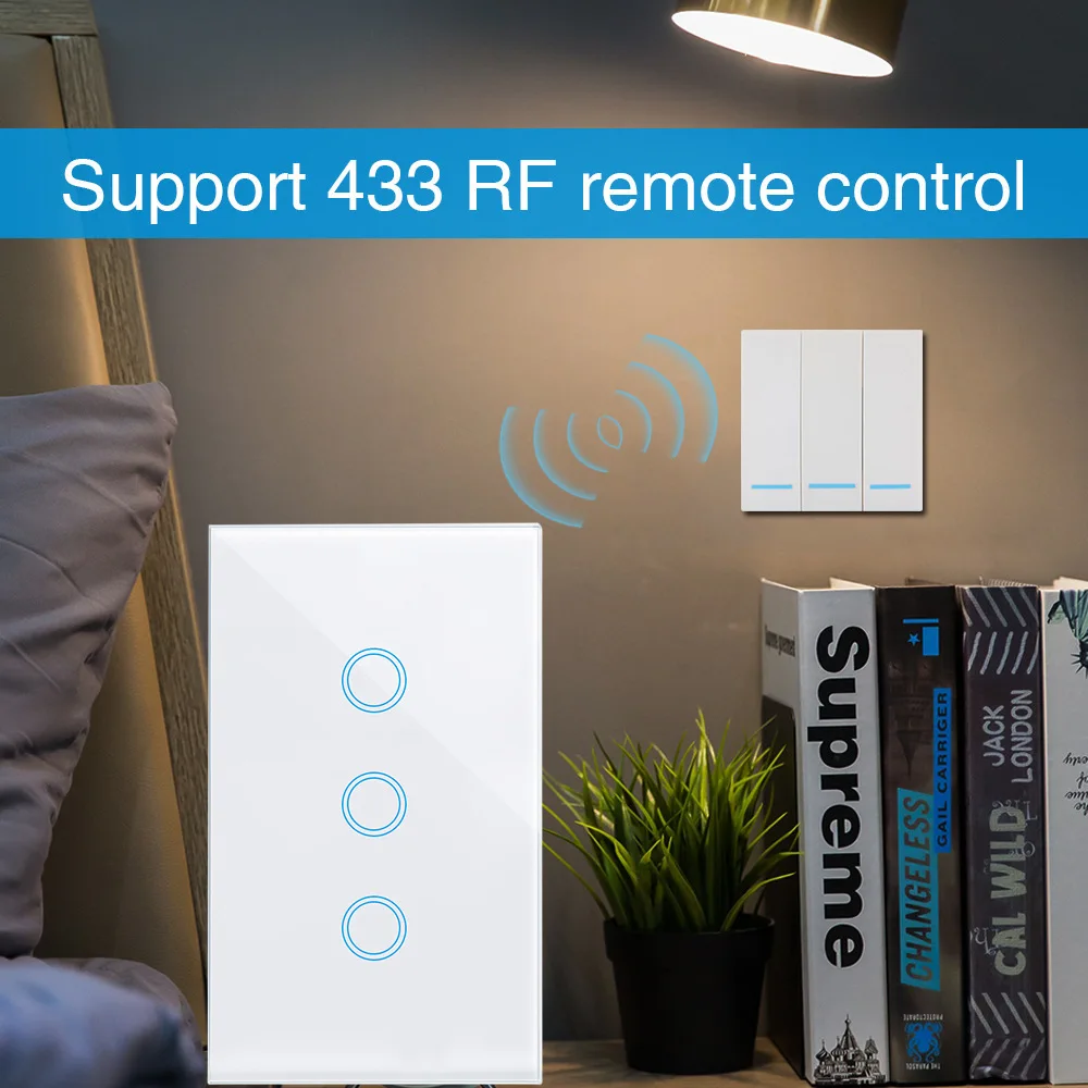 Умный сенсорный выключатель WSY Tuya настенный с поддержкой Wi-Fi и голосовым