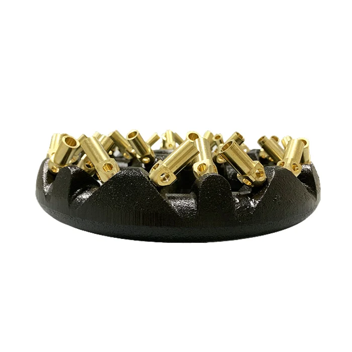 Bottom intake 32 nozzles Cast Iron Brass Nozzle Cooking Jet Burner Multi-cooker Cooktop Cast Iron Propane Burner parts