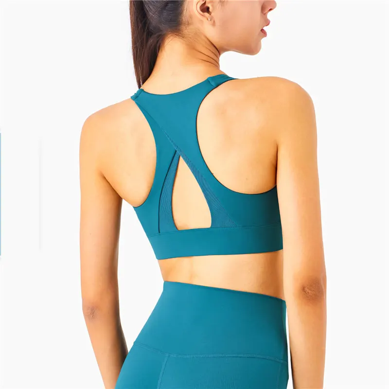 YY модный спортивный высокоэластичный женский бюстгальтер для фитнеса с вырезами на спине, высококачественный Женский бюстгальтер для йоги с большой грудью и вырезами на спине