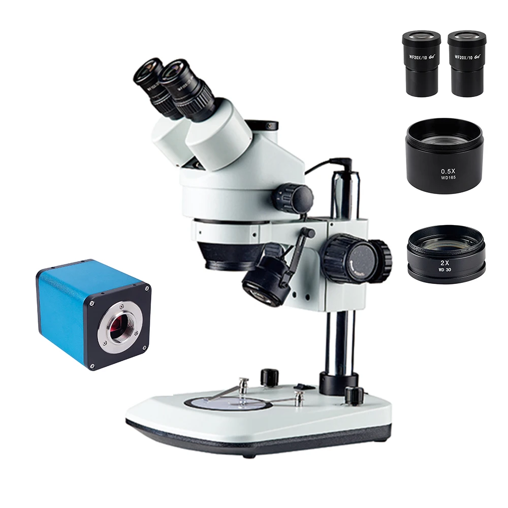3.5X-180X HDMI 1080P 2MP Camera Illuminator Trinocular Stereo Microscope for Phone Repair