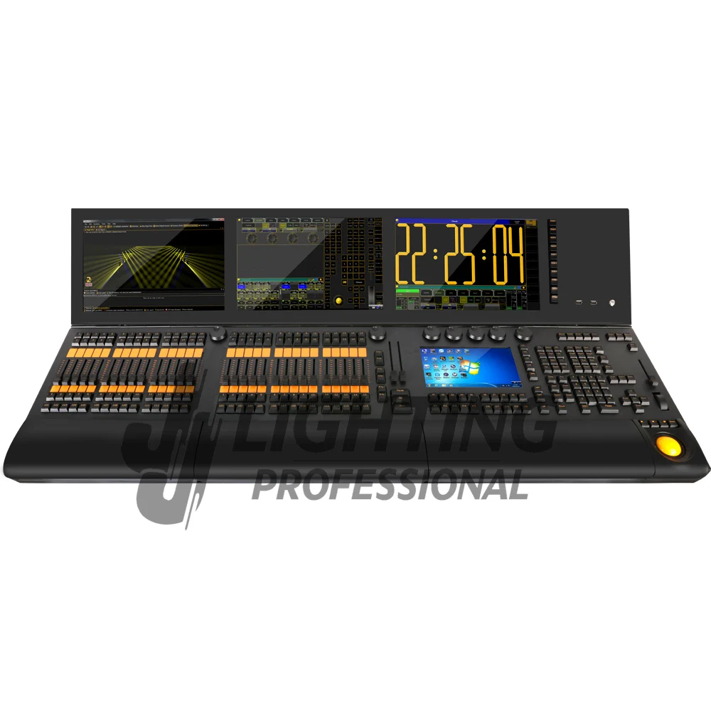 Three Full-View Touch Screen DMX Lighting Controller Stage Light Console With Motorized Faders