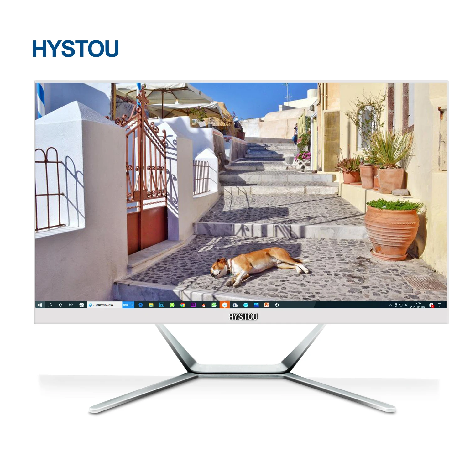 Hystou 23,8 дюймовый Core I7 10510U 8G Настольный ПК все в одном компьютерный игровой компьютер все в одном ПК с веб-камерой