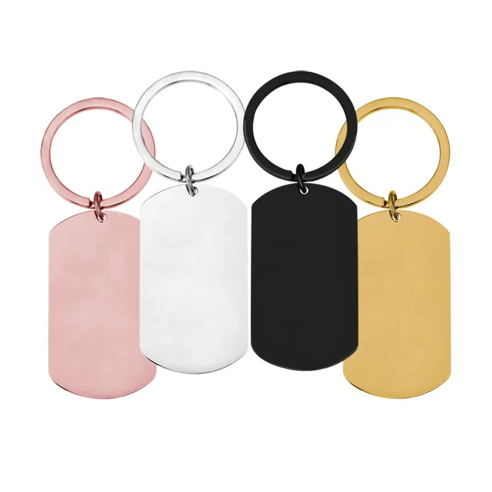 Wholesale Family Drive Safe Car Blank Rectangle Key Chain New Style Stainless Steel Keychain Creative DIY Engraved LOGO