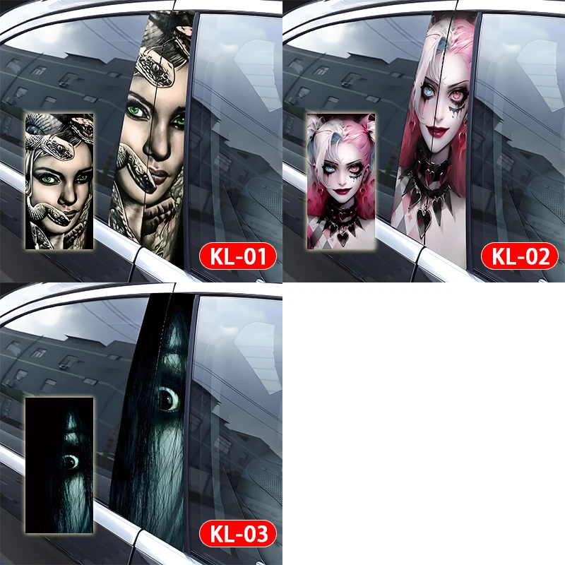 Clown Girl Car sticker Car Femme Fatale car centerpost decorative scratch waterproof sunscreen sticker