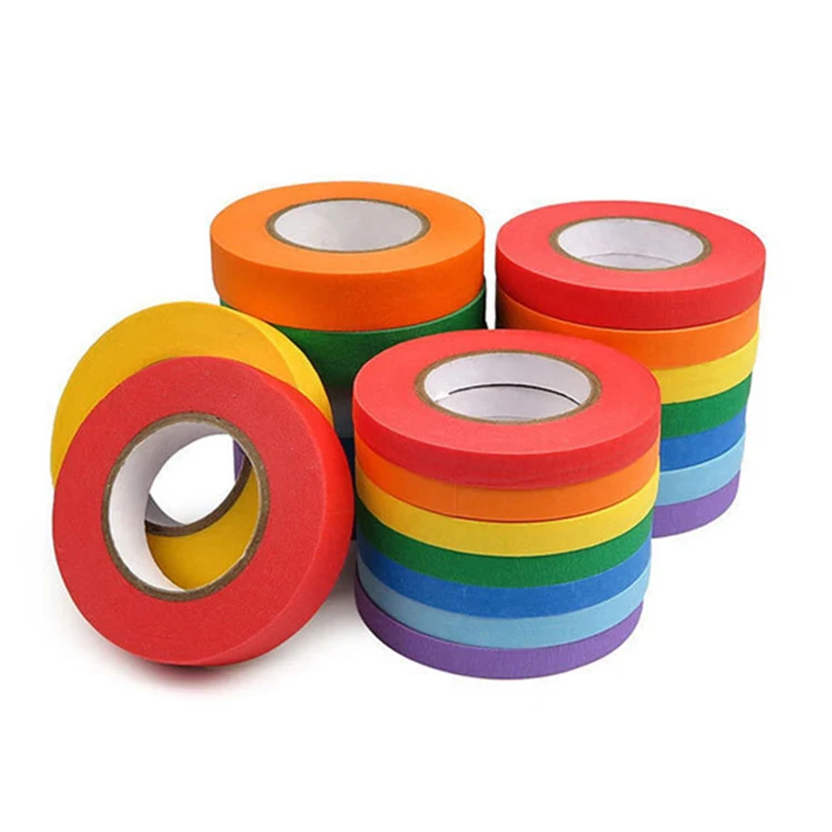 High Quality Single Sided Crepe Paper Tape with Strong Adhesive Heat Resistant Red Car Spray Masking Tape