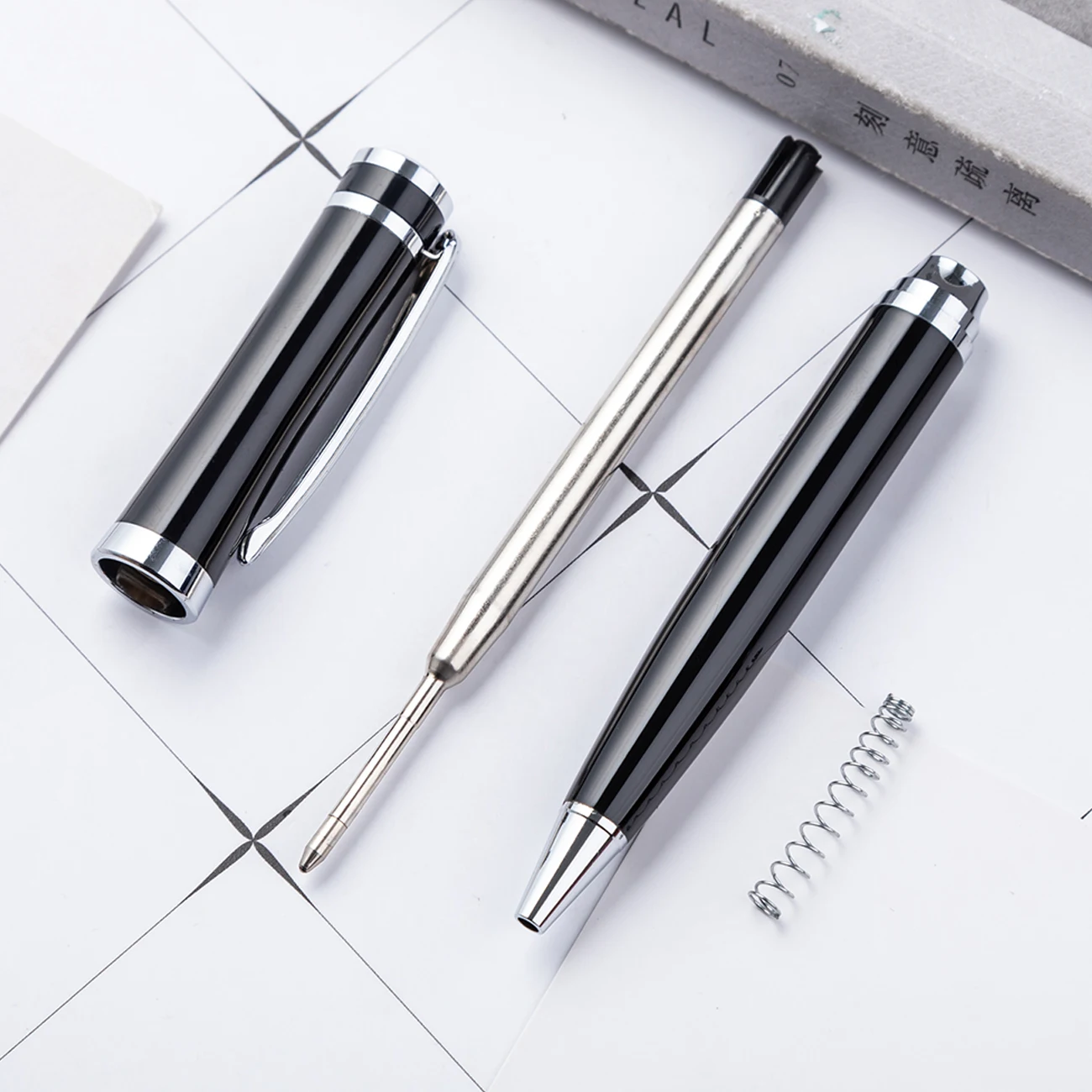 new Style Stainless Steel Luxury Ball Point pen Import business rotary metal ball pen custom enterprise signing pen