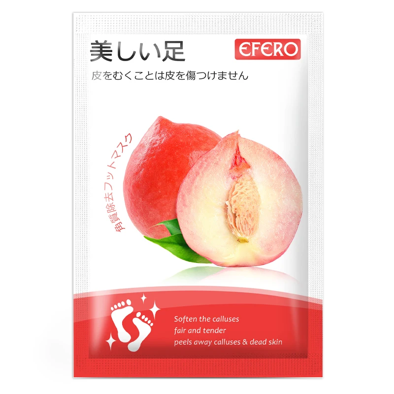 Корейская маска для ухода за кожей ног efero экстракт сочного персика отшелушивающая удаление омертвевшей кожи увлажнение